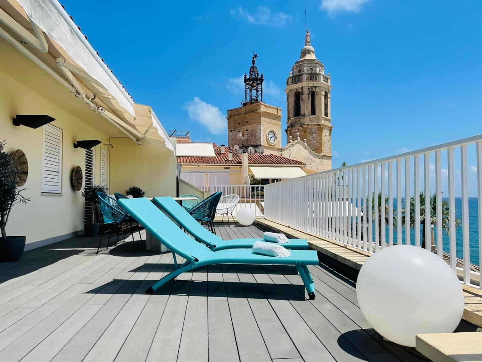 锡切斯Atico Con Fantasticas Vistas Al Mar Y La Iglesia公寓 客房 照片