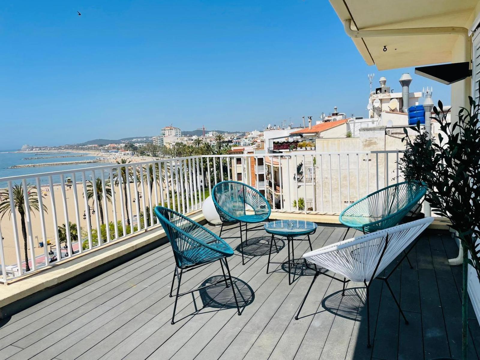 锡切斯Atico Con Fantasticas Vistas Al Mar Y La Iglesia公寓 客房 照片